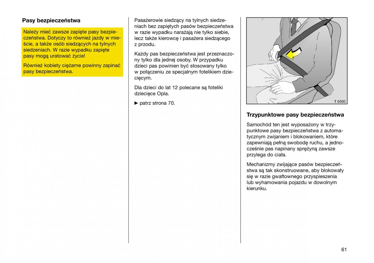 Opel Frontera B Isuzu Wizard Vauxhall Holden instrukcja obslugi instrukcja obslugi / page 61