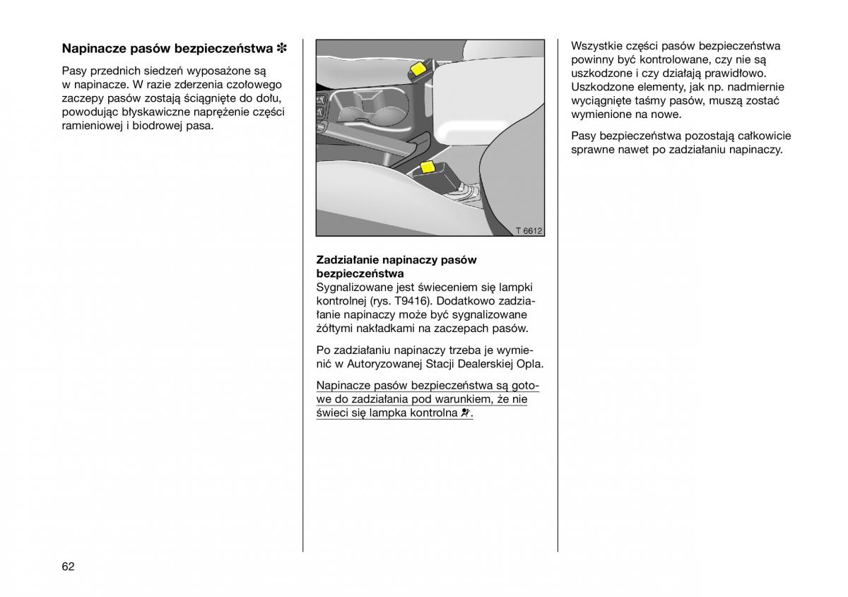 Opel Frontera B Isuzu Wizard Vauxhall Holden instrukcja obslugi instrukcja obslugi / page 62