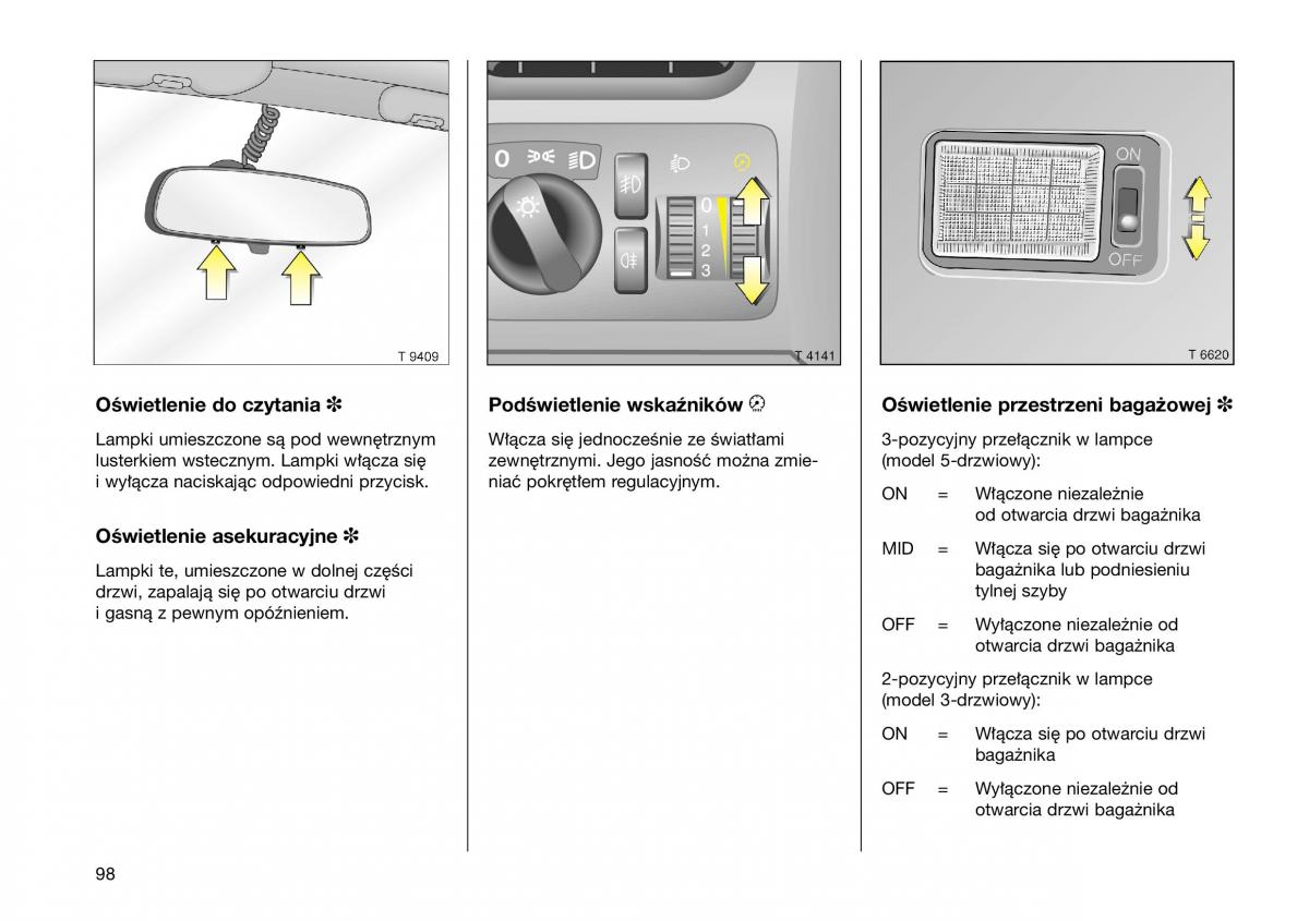 Opel Frontera B Isuzu Wizard Vauxhall Holden instrukcja obslugi instrukcja obslugi / page 98