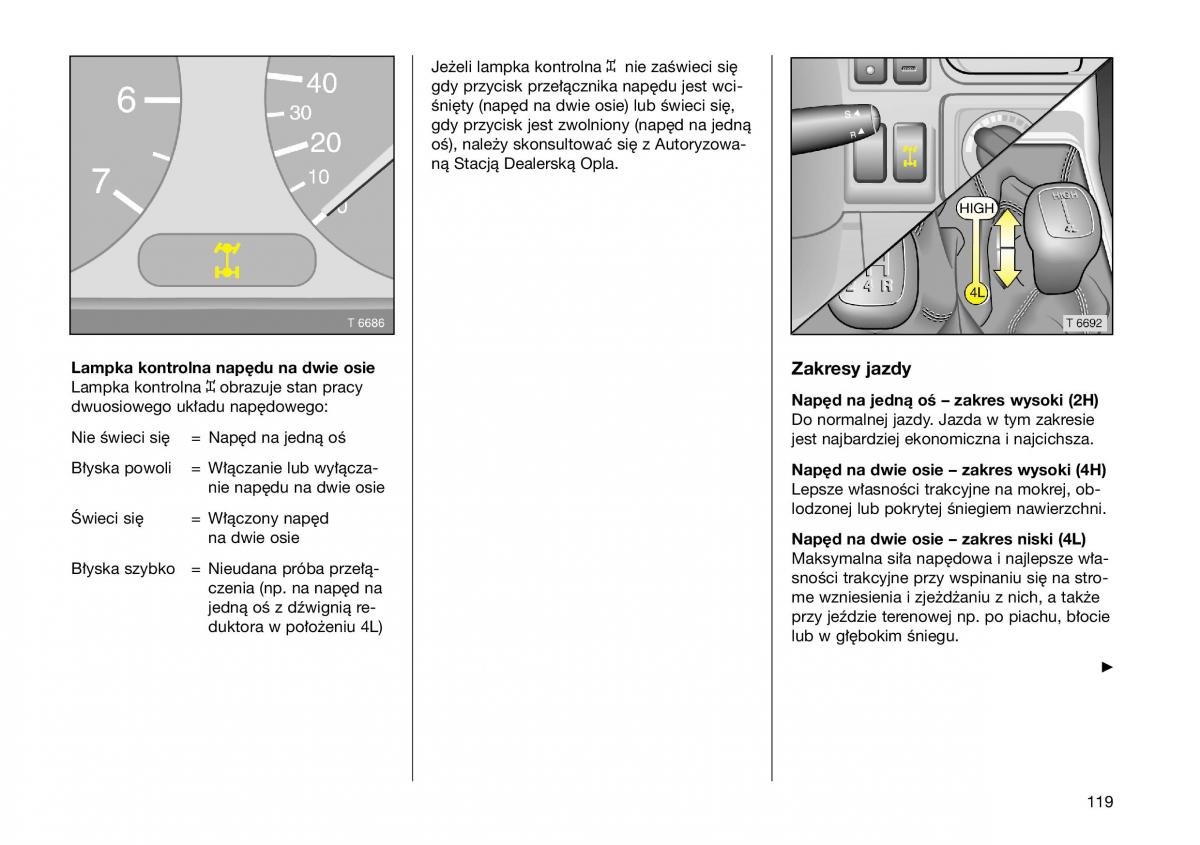 Opel Frontera B Isuzu Wizard Vauxhall Holden instrukcja obslugi instrukcja obslugi / page 119