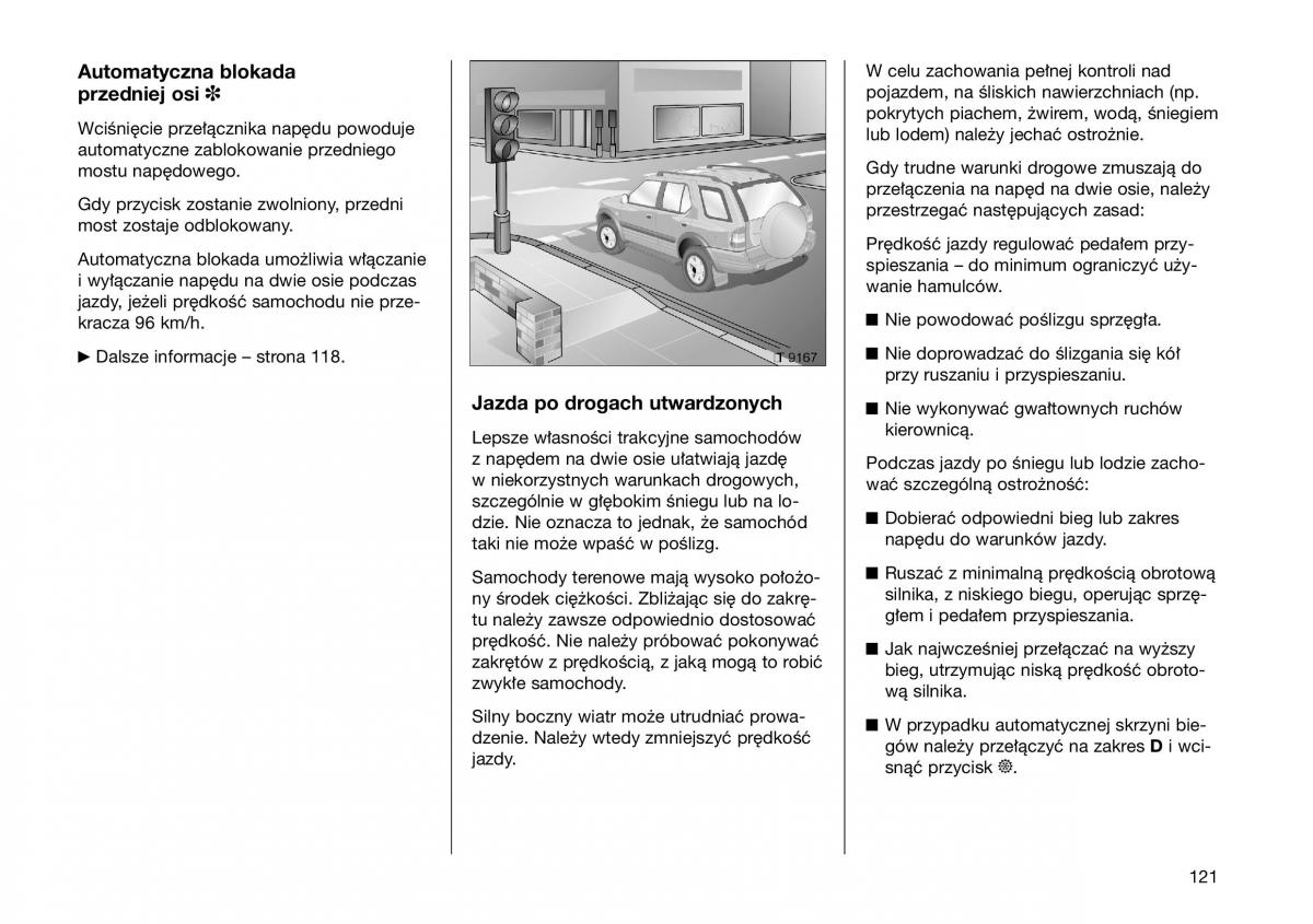 Opel Frontera B Isuzu Wizard Vauxhall Holden instrukcja obslugi instrukcja obslugi / page 121