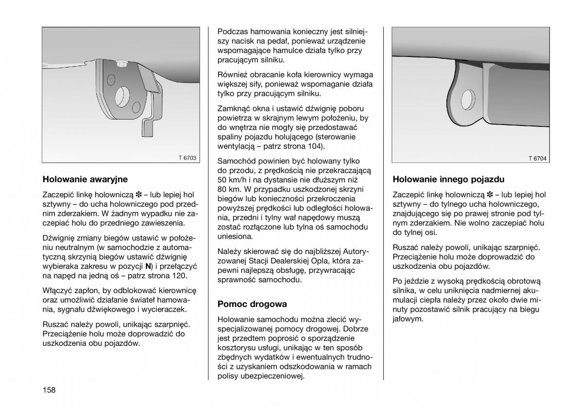 Opel Frontera B Isuzu Wizard Vauxhall Holden instrukcja obslugi instrukcja obslugi / page 158