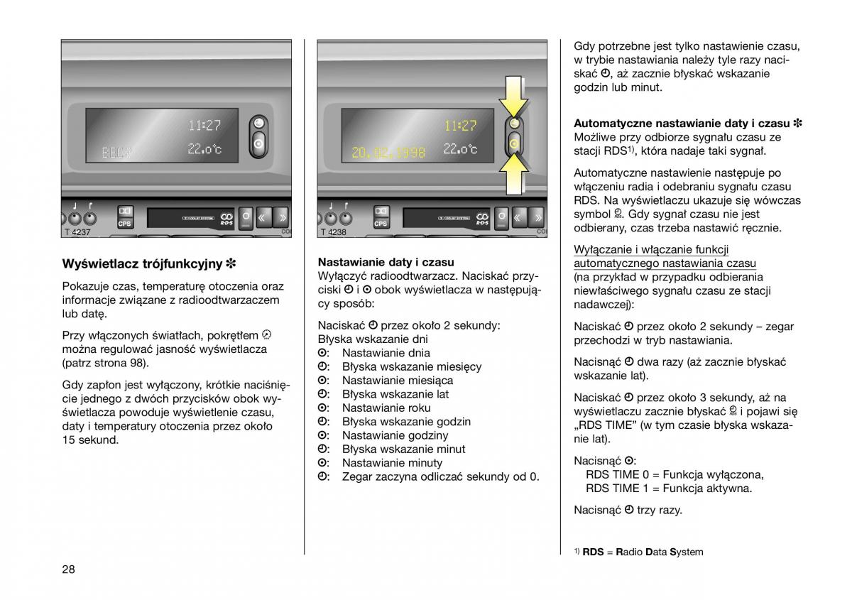 Opel Frontera B Isuzu Wizard Vauxhall Holden instrukcja obslugi instrukcja obslugi / page 28