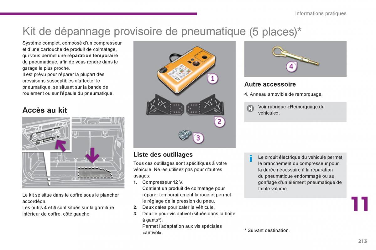 Peugeot 5008 manuel du proprietaire / page 215