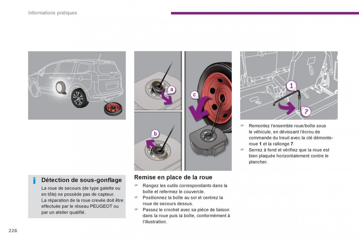 Peugeot 5008 manuel du proprietaire / page 228