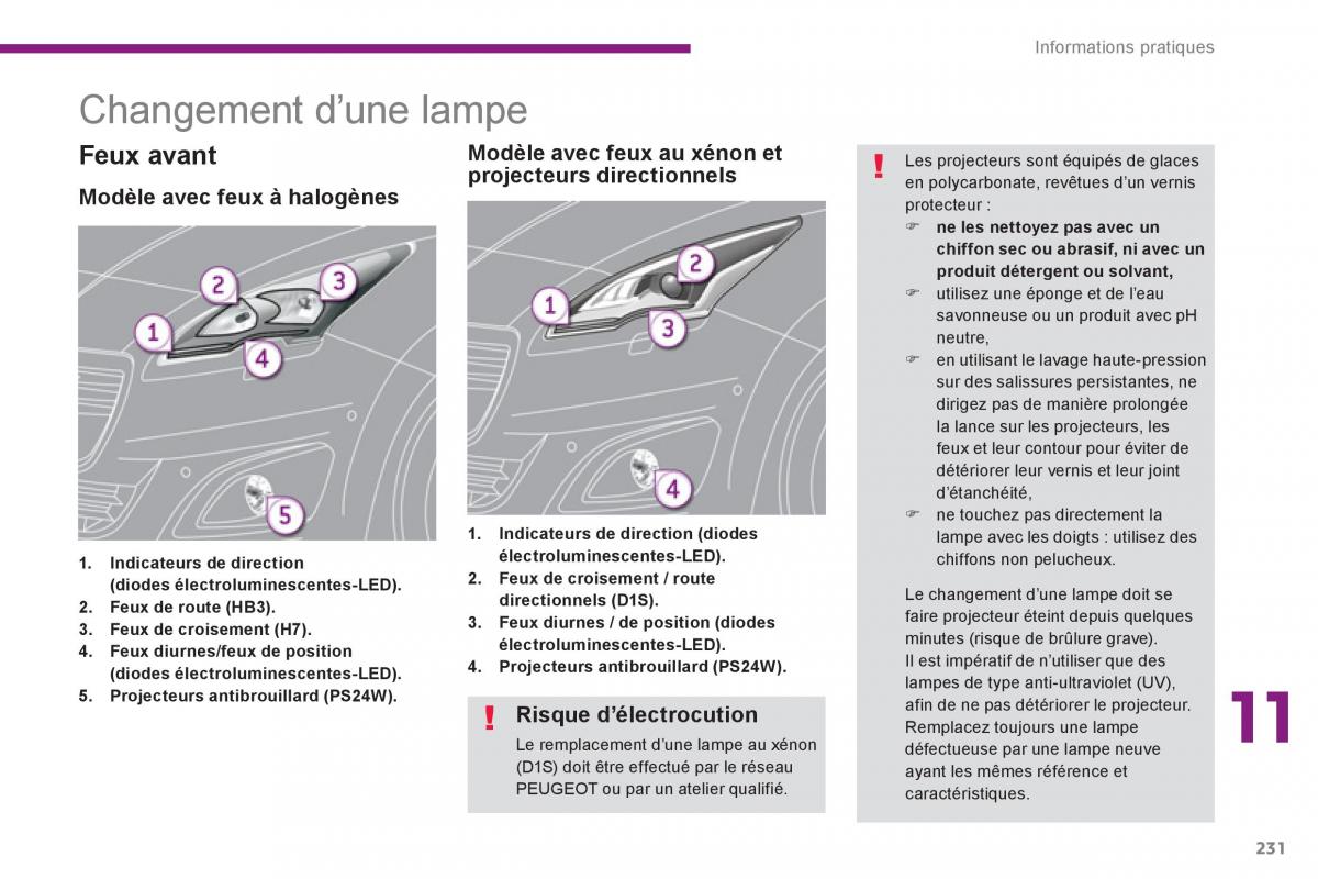 Peugeot 5008 manuel du proprietaire / page 233