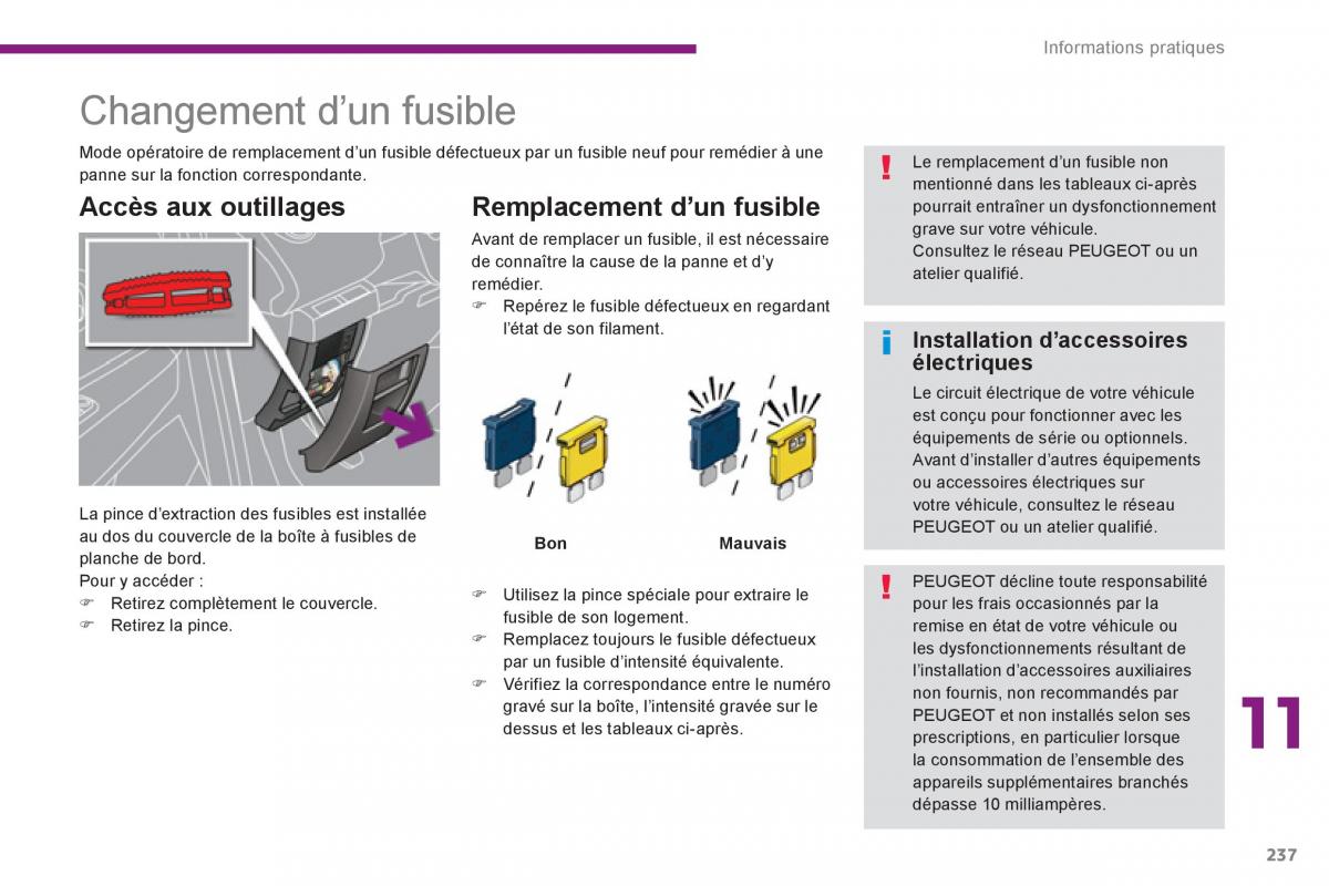 Peugeot 5008 manuel du proprietaire / page 239