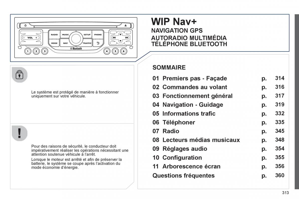 Peugeot 5008 manuel du proprietaire / page 315