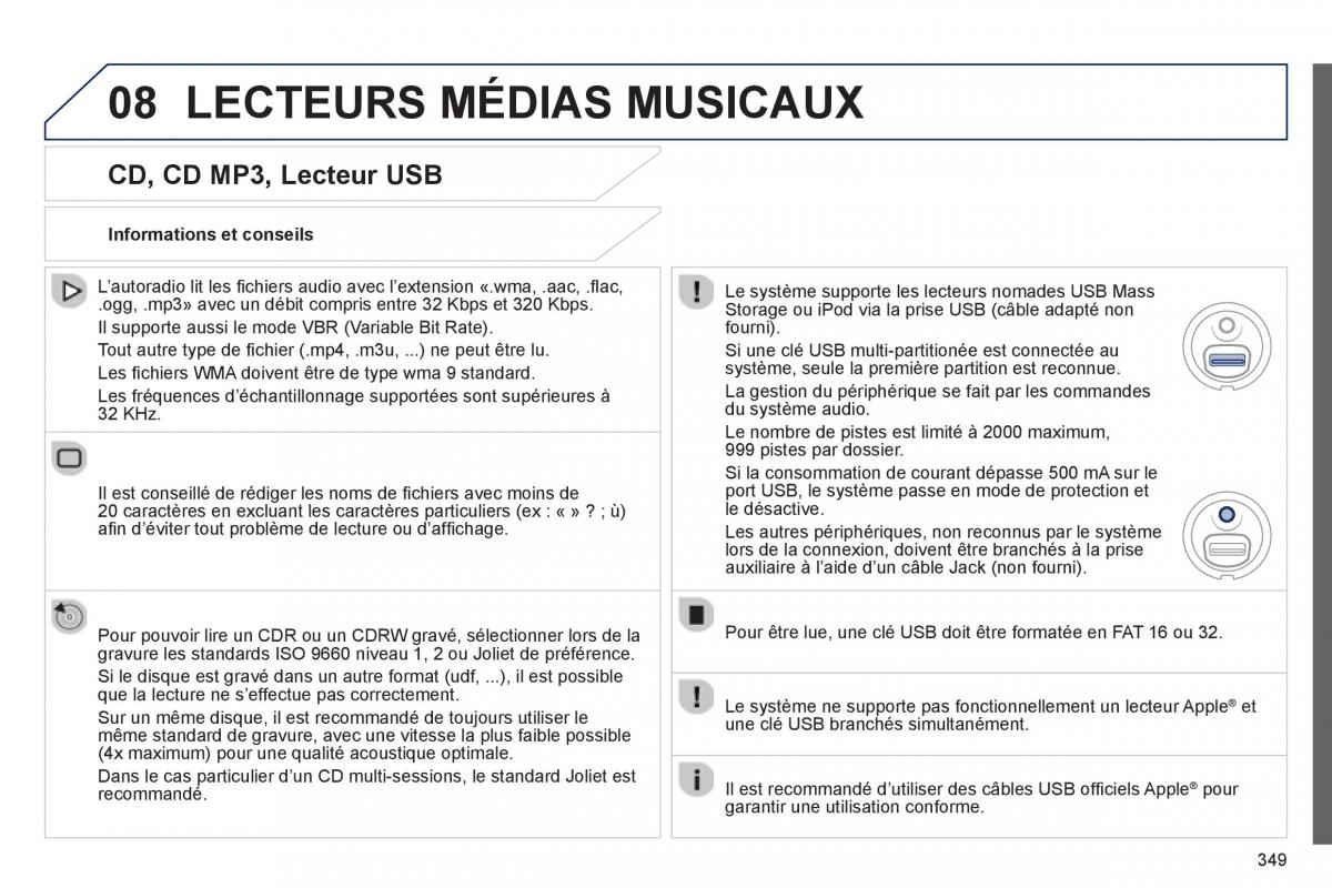 Peugeot 5008 manuel du proprietaire / page 351