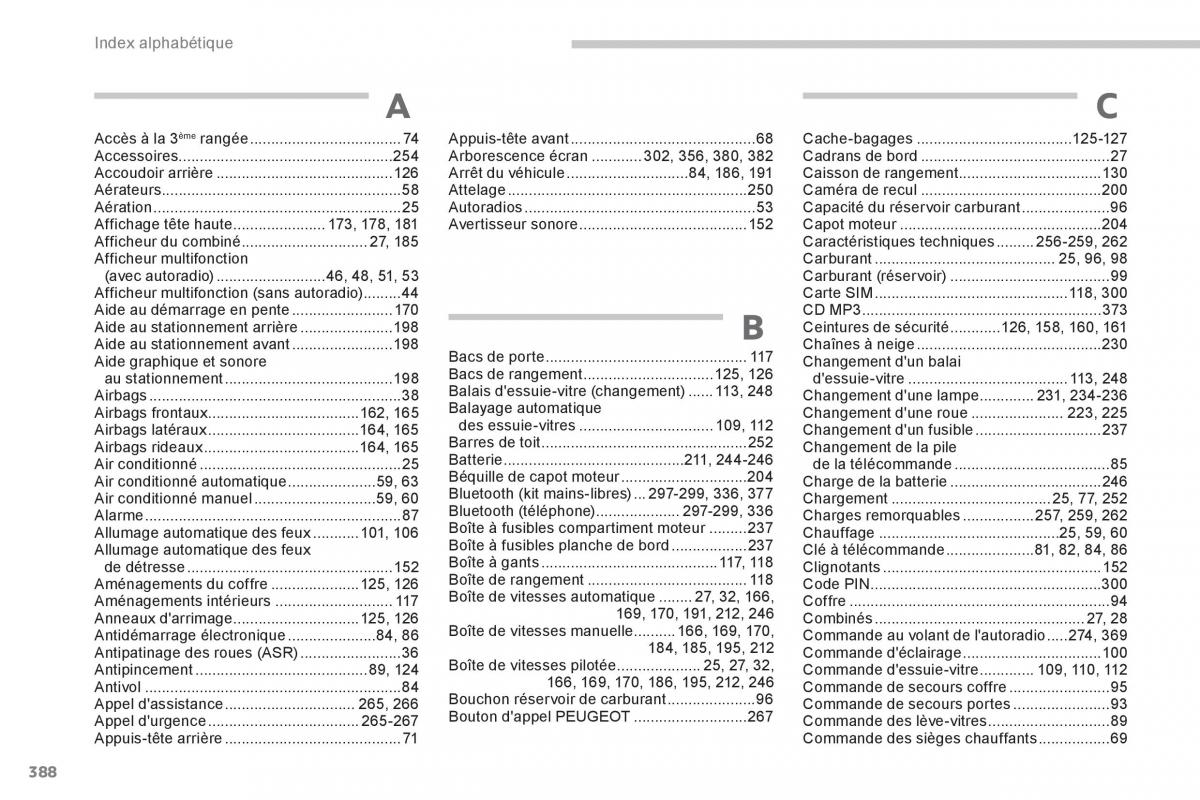 Peugeot 5008 manuel du proprietaire / page 390