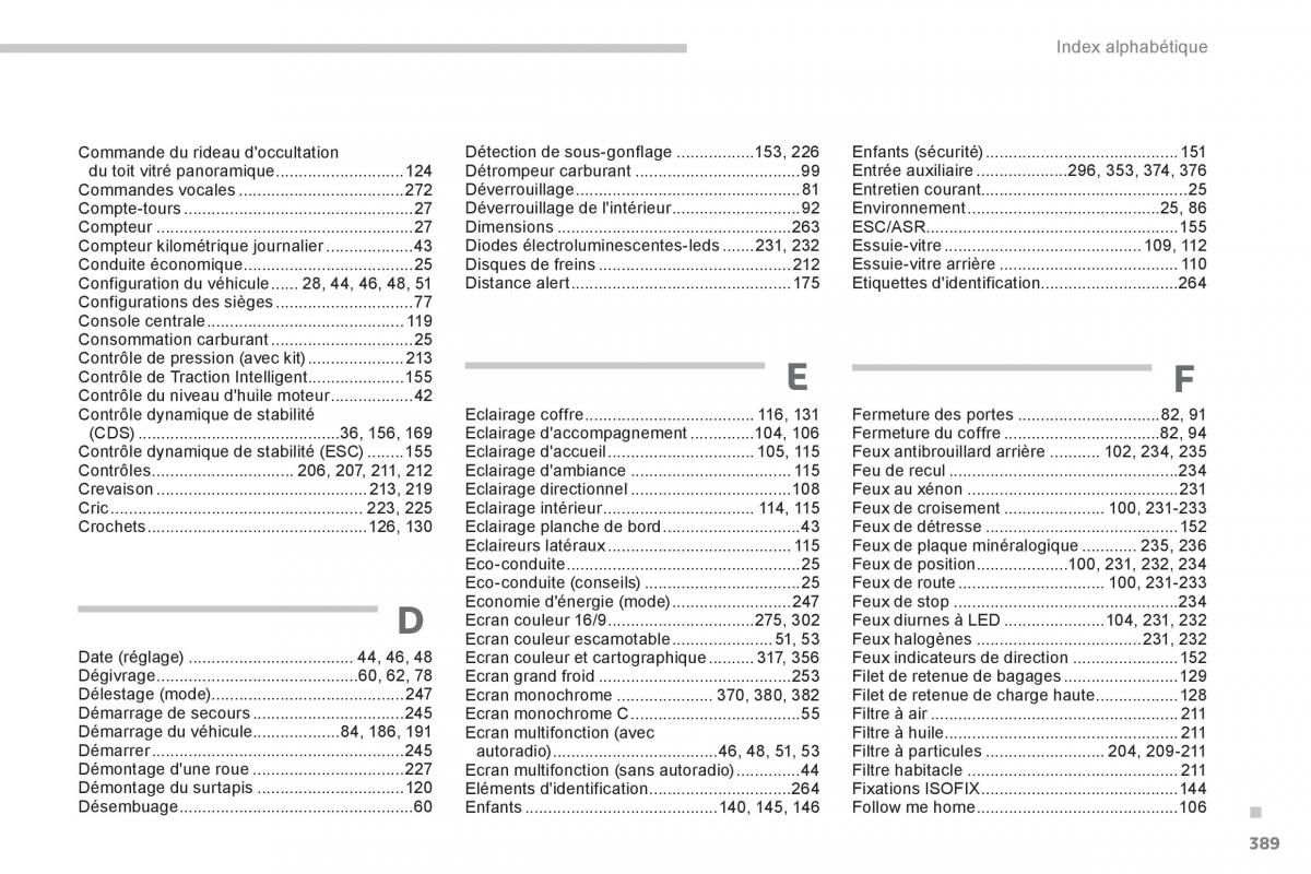 Peugeot 5008 manuel du proprietaire / page 391