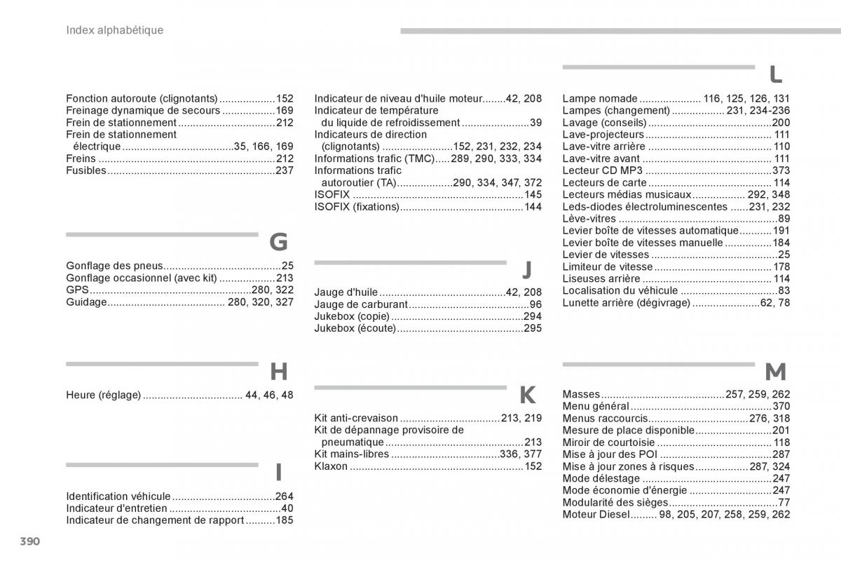 Peugeot 5008 manuel du proprietaire / page 392