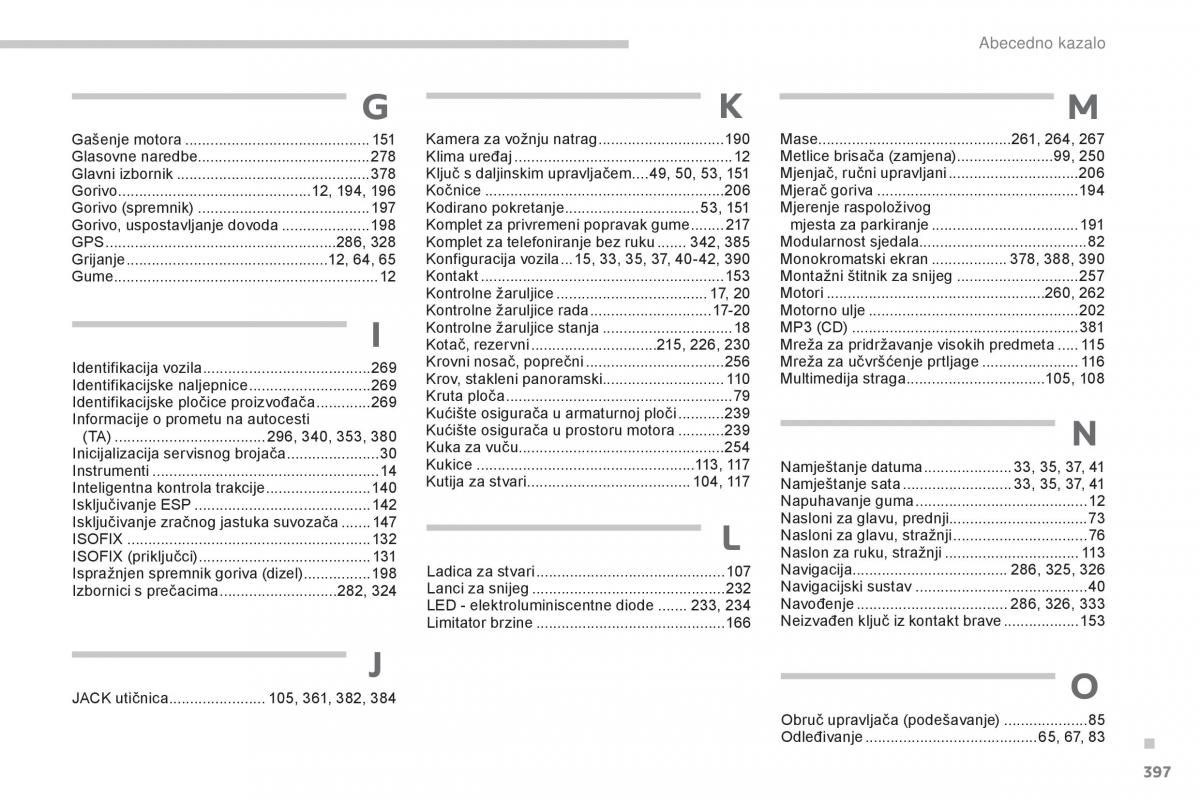 Peugeot 5008 vlasnicko uputstvo / page 399