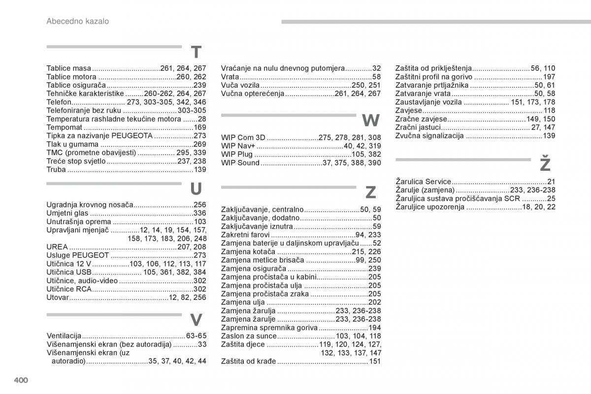 Peugeot 5008 vlasnicko uputstvo / page 402