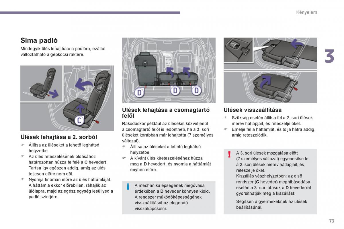 Peugeot 5008 Kezelesi utmutato / page 75