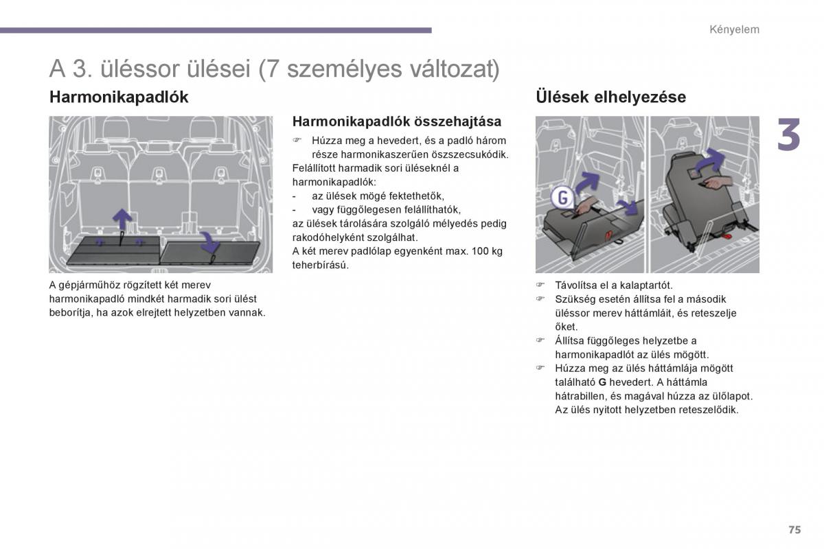 Peugeot 5008 Kezelesi utmutato / page 77