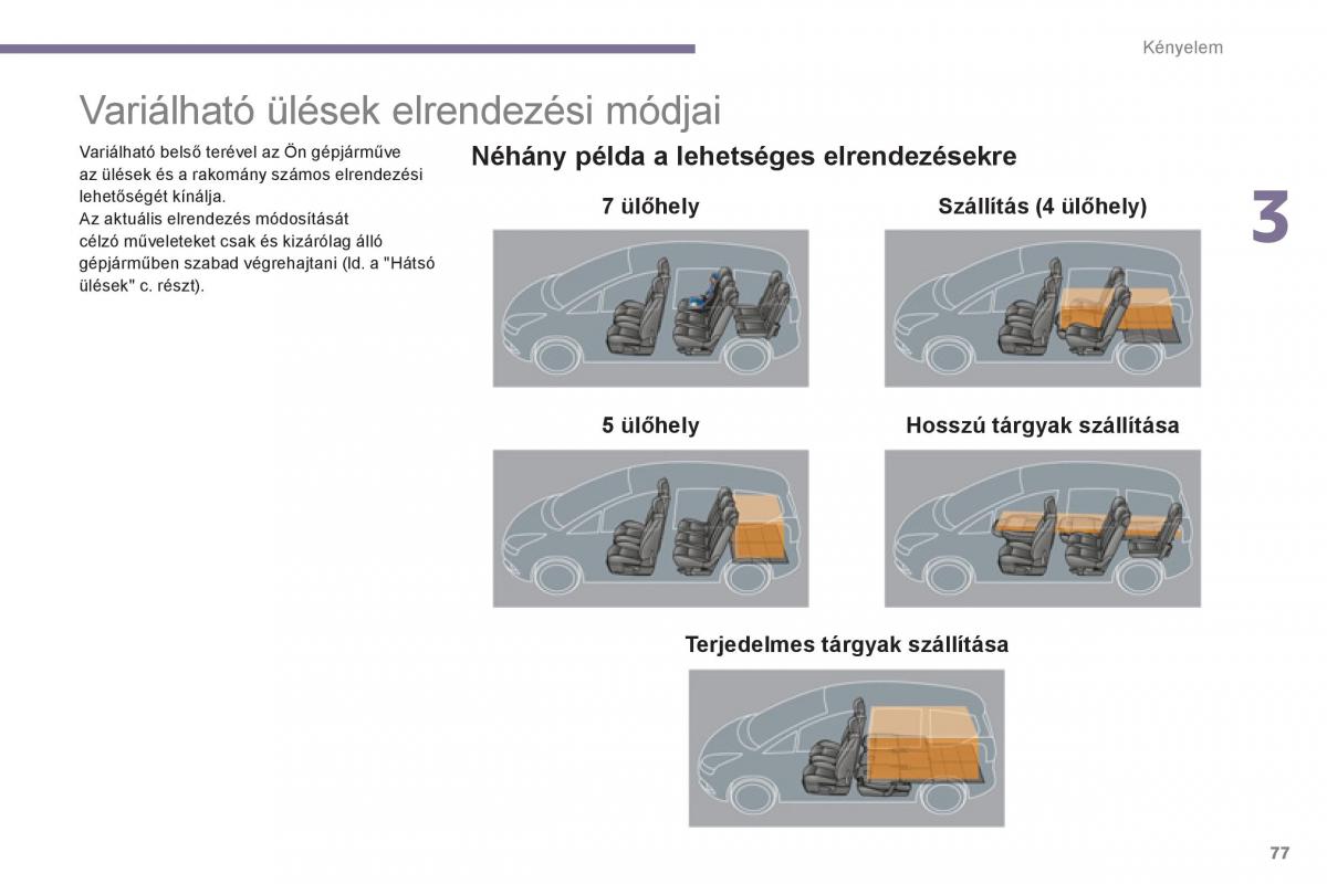 Peugeot 5008 Kezelesi utmutato / page 79