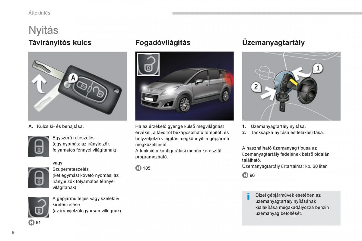 Peugeot 5008 Kezelesi utmutato / page 8