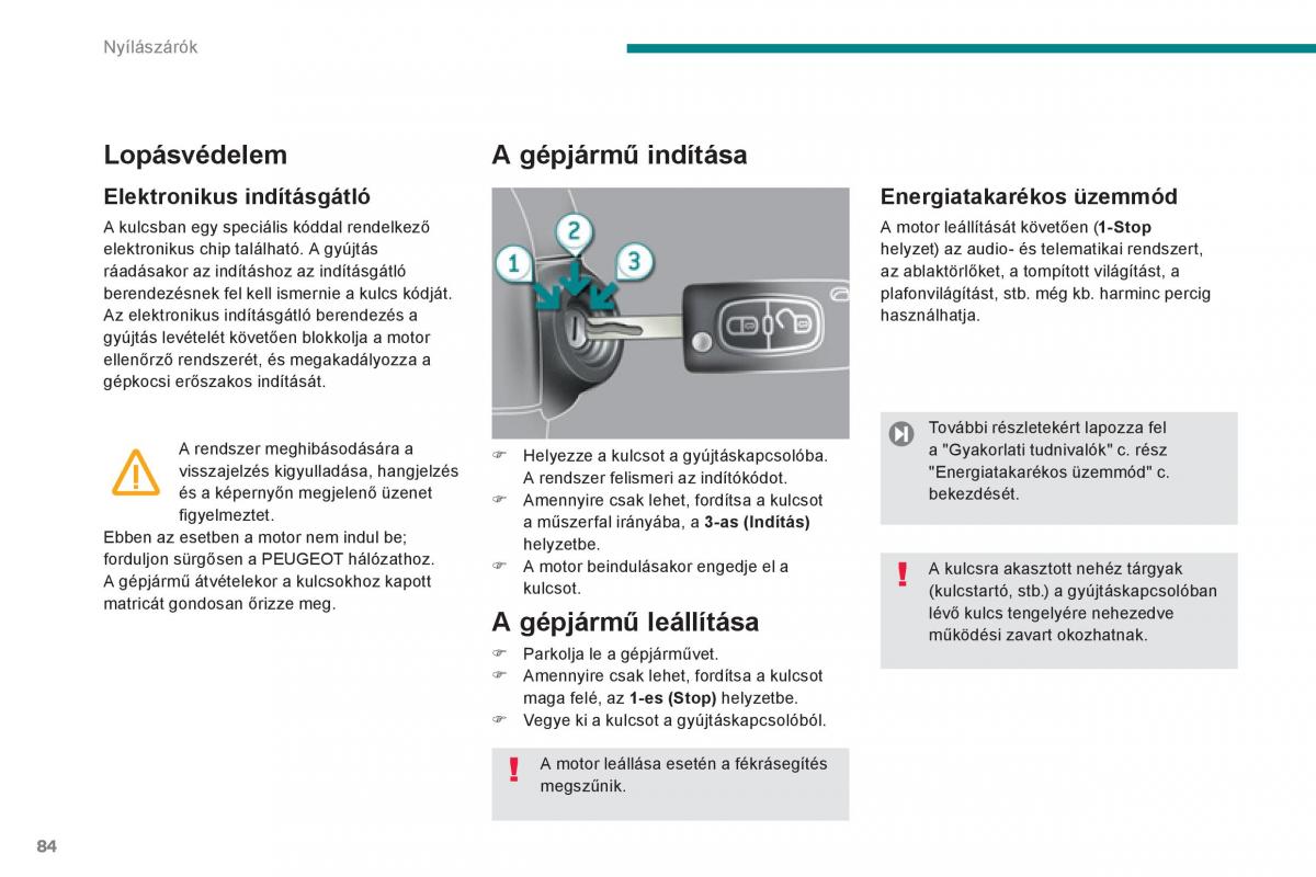 Peugeot 5008 Kezelesi utmutato / page 86