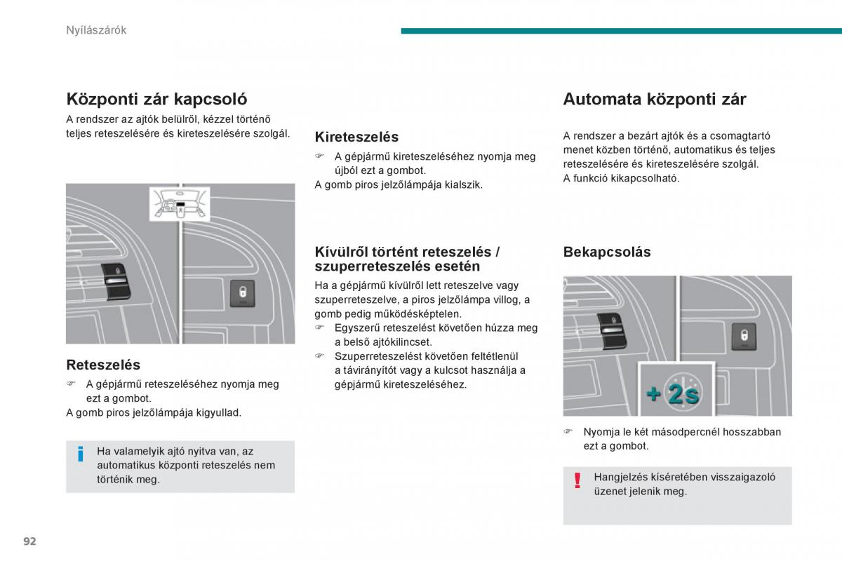 Peugeot 5008 Kezelesi utmutato / page 94