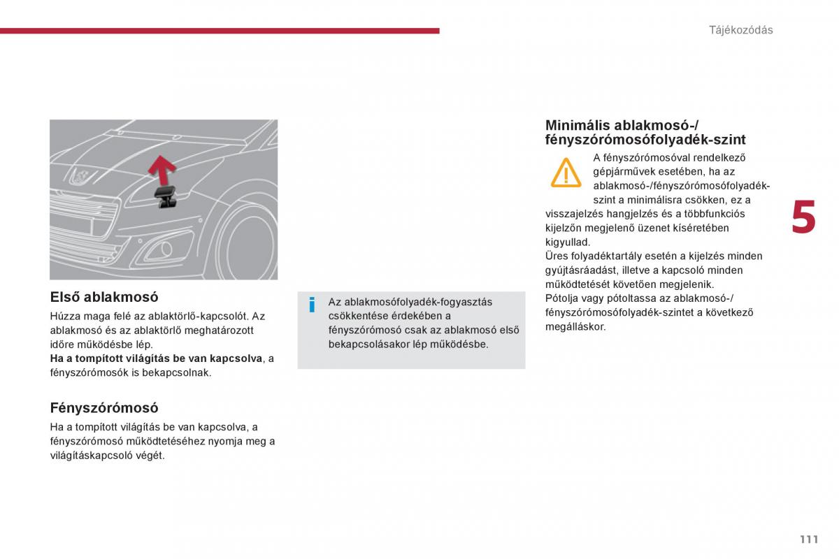 Peugeot 5008 Kezelesi utmutato / page 113