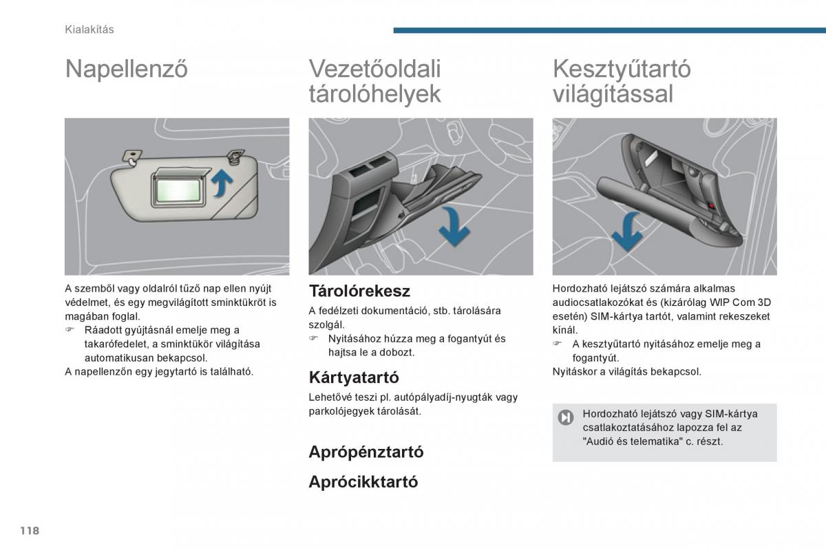 Peugeot 5008 Kezelesi utmutato / page 120