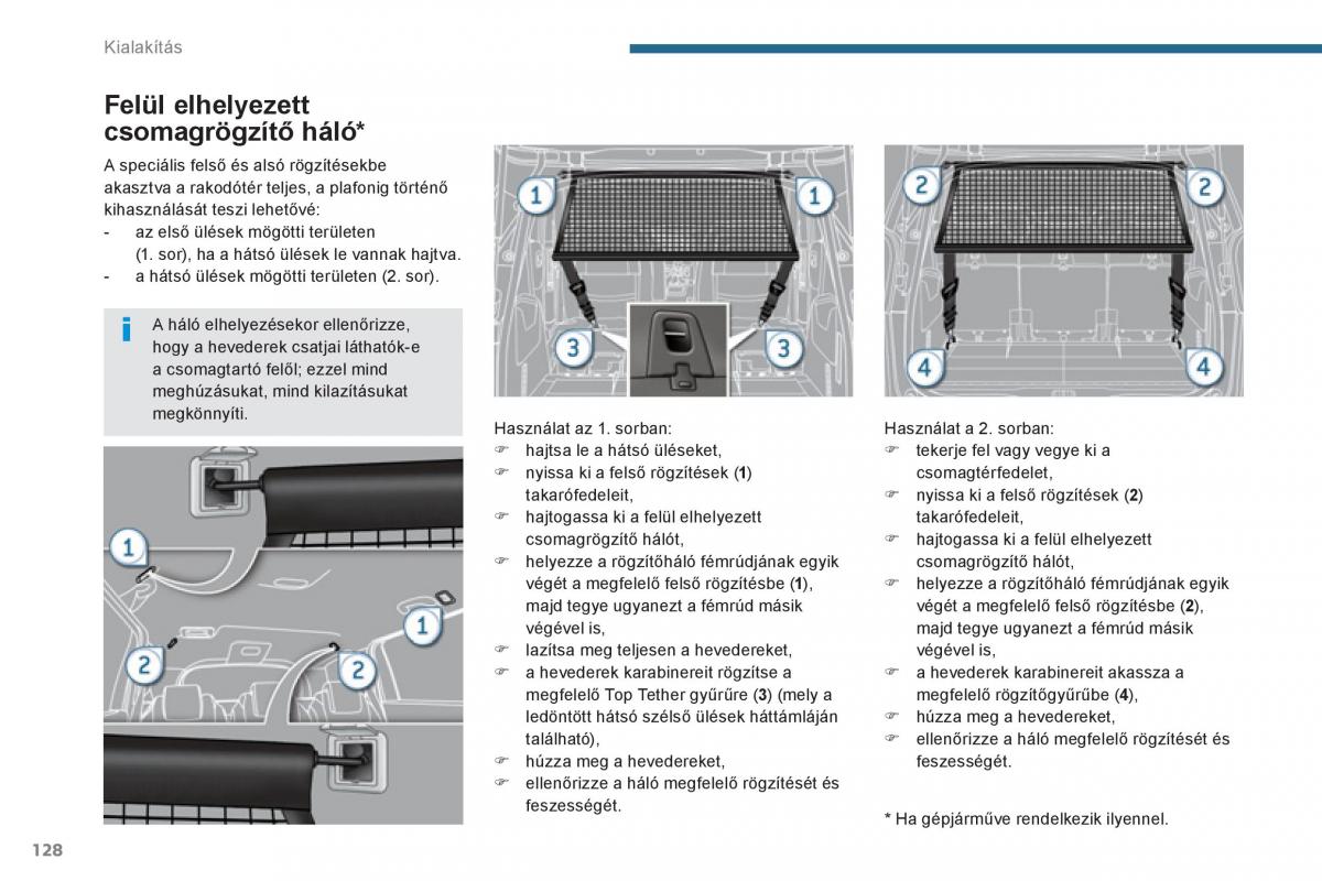 Peugeot 5008 Kezelesi utmutato / page 130