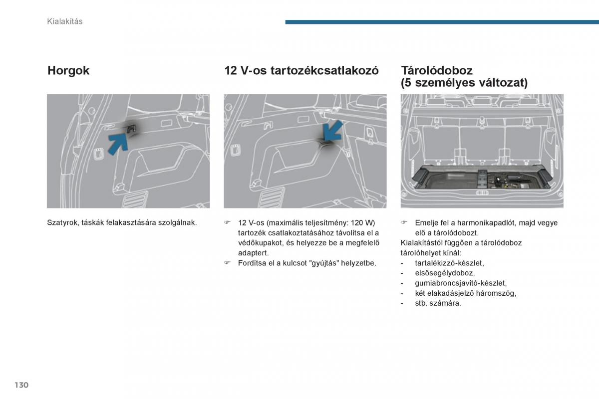 Peugeot 5008 Kezelesi utmutato / page 132