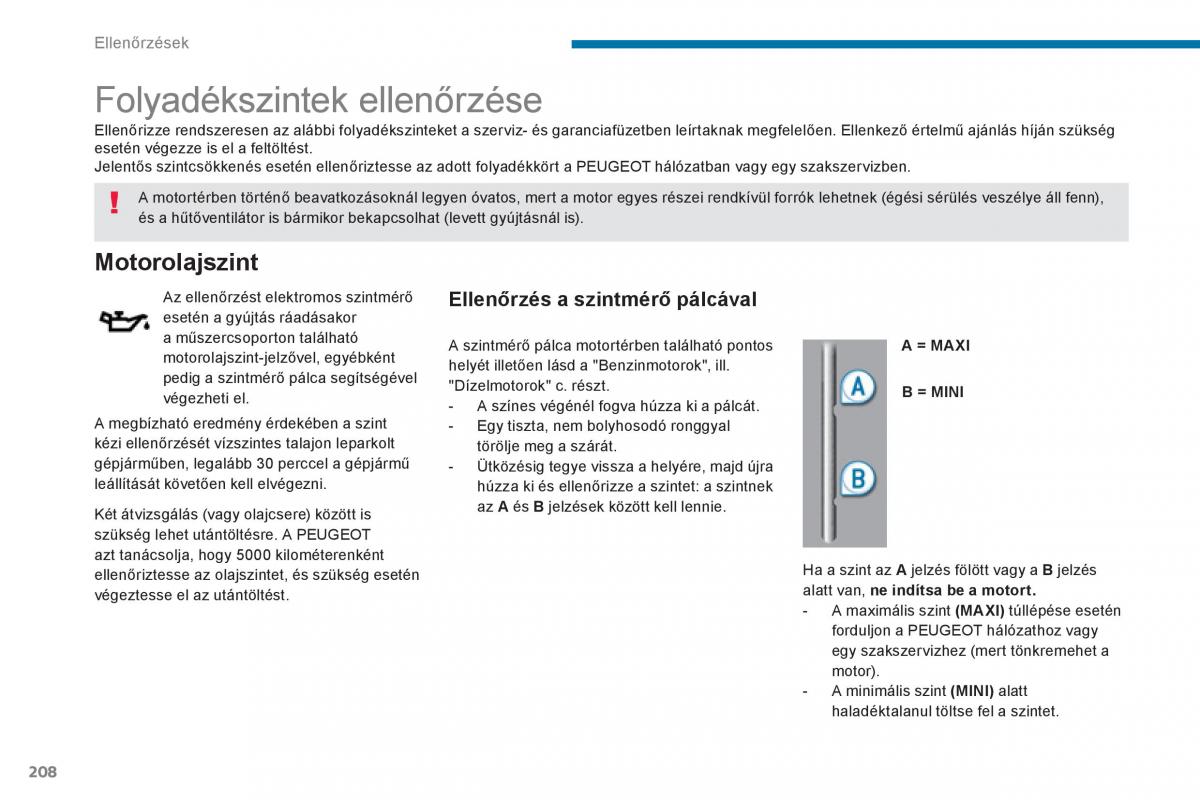 Peugeot 5008 Kezelesi utmutato / page 210