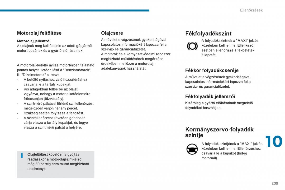 Peugeot 5008 Kezelesi utmutato / page 211