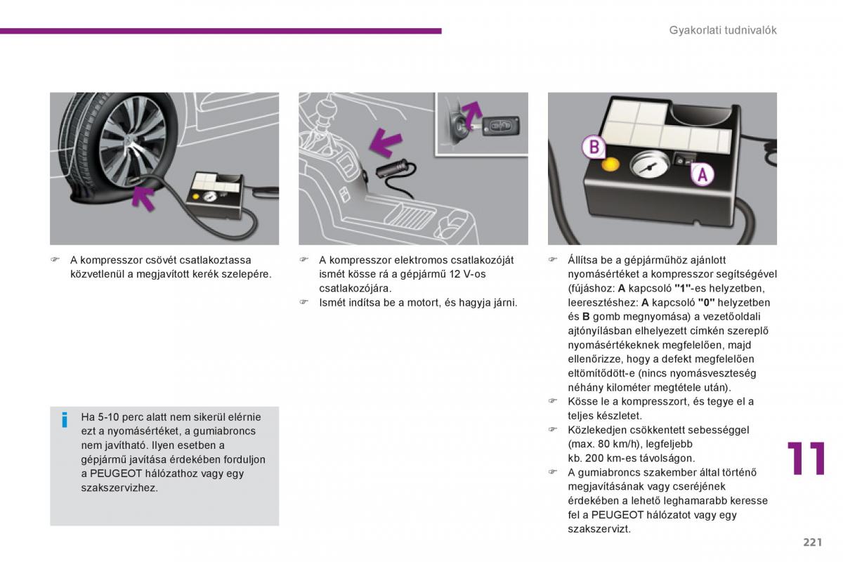 Peugeot 5008 Kezelesi utmutato / page 223