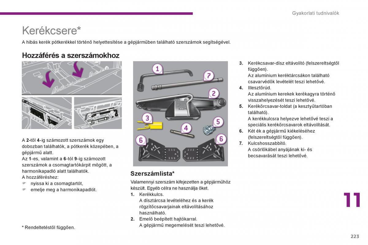 Peugeot 5008 Kezelesi utmutato / page 225