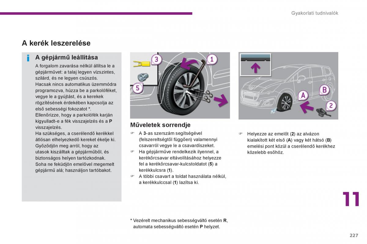 Peugeot 5008 Kezelesi utmutato / page 229