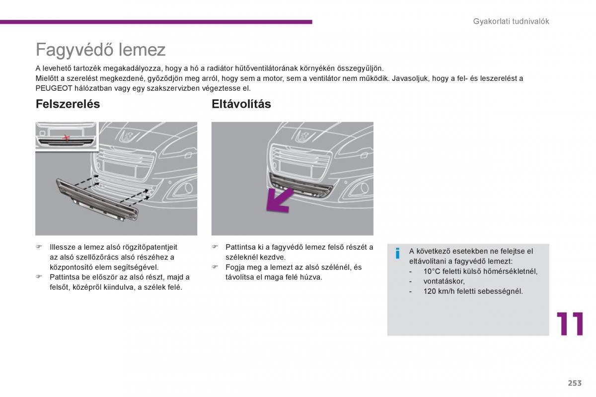 Peugeot 5008 Kezelesi utmutato / page 255