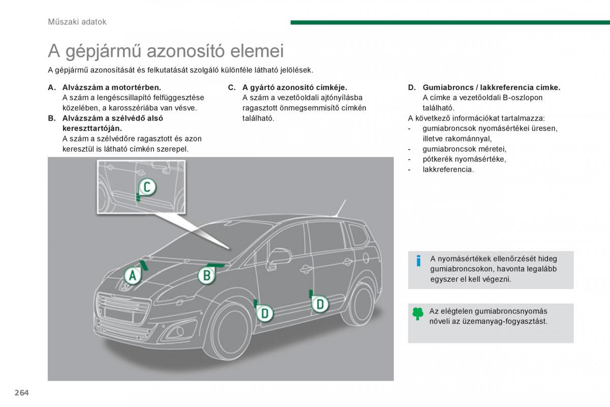 Peugeot 5008 Kezelesi utmutato / page 266