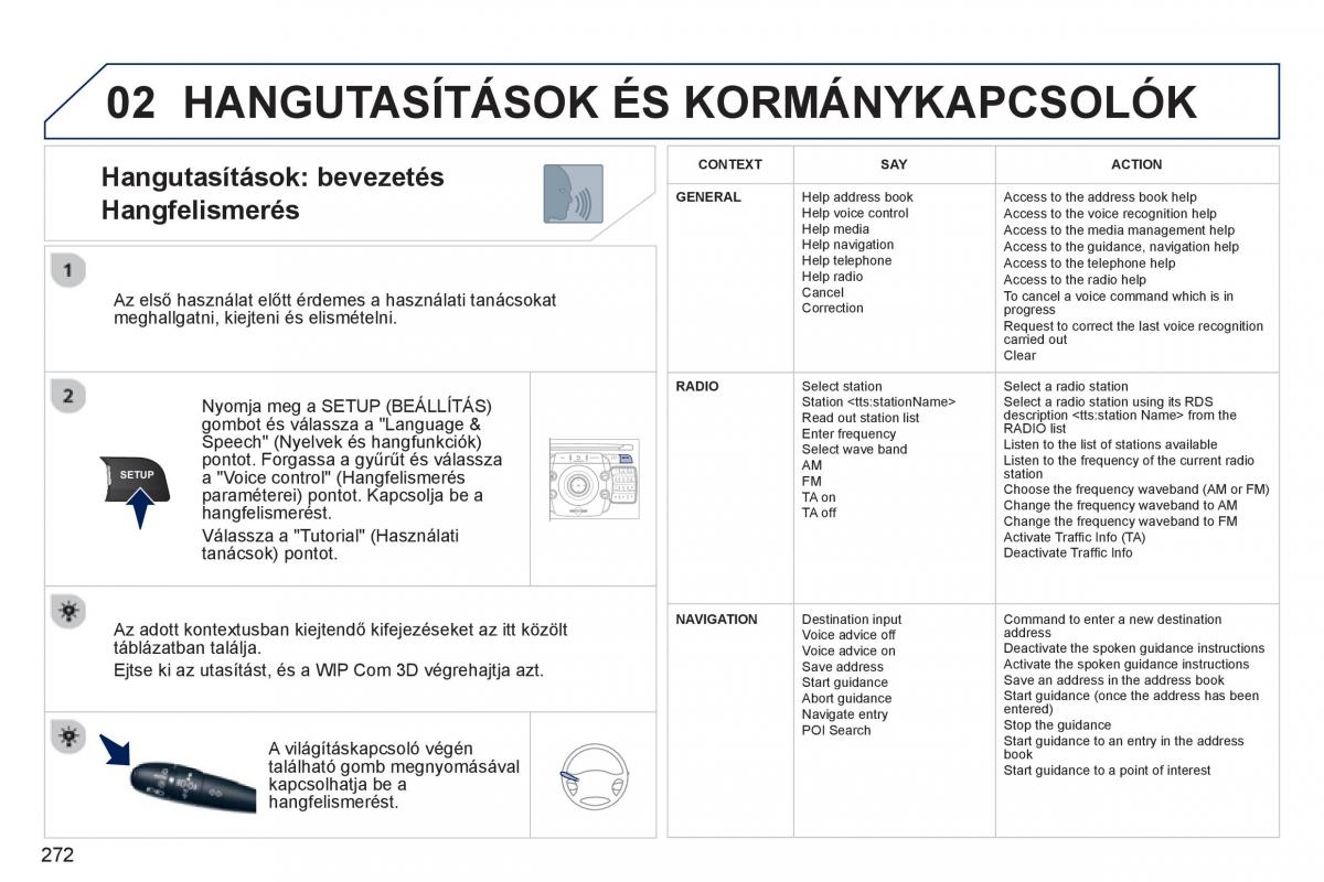 Peugeot 5008 Kezelesi utmutato / page 274