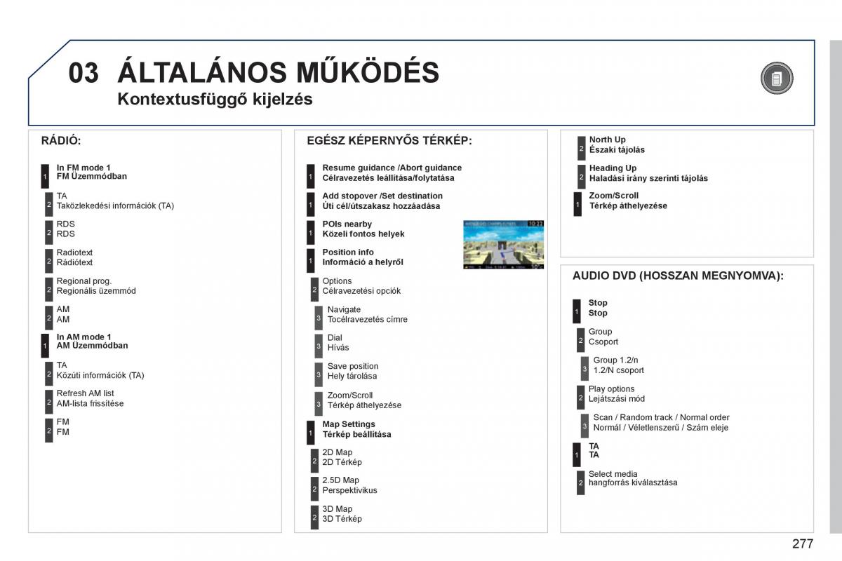 Peugeot 5008 Kezelesi utmutato / page 279