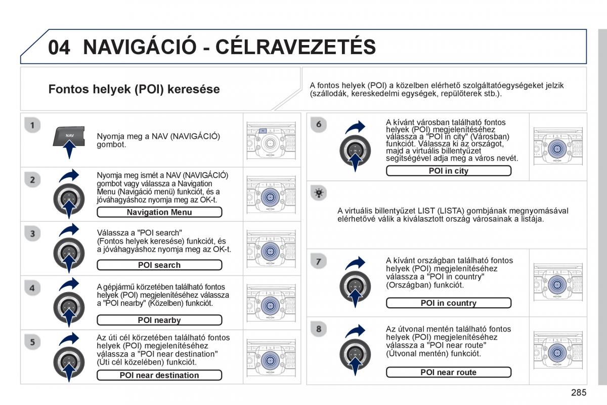 Peugeot 5008 Kezelesi utmutato / page 287