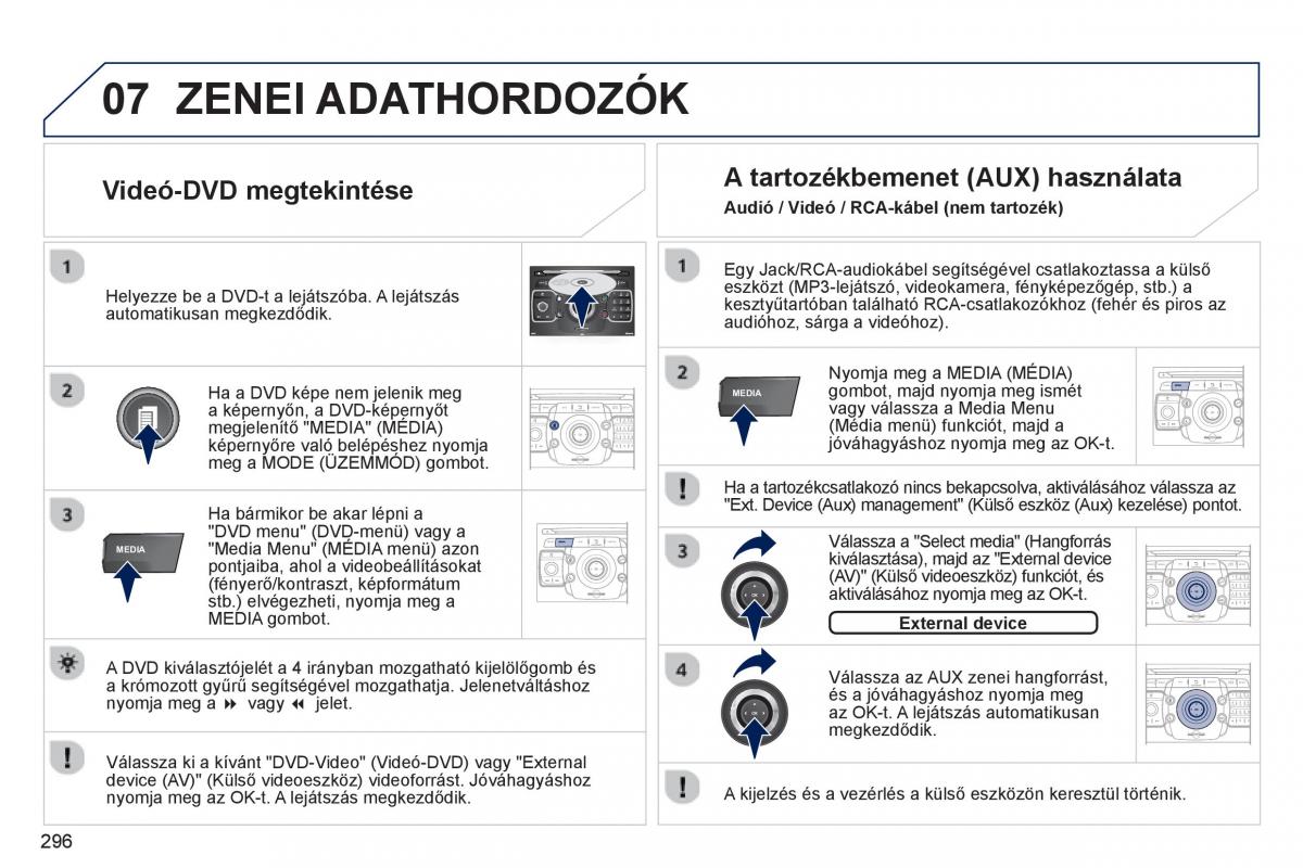 Peugeot 5008 Kezelesi utmutato / page 298