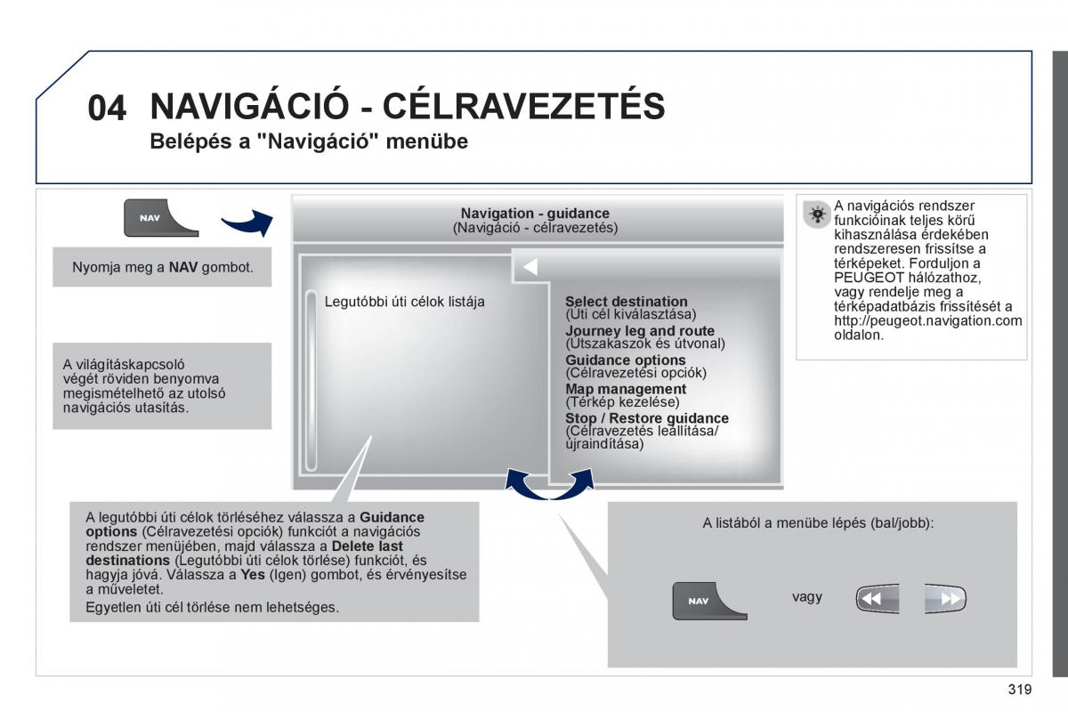 Peugeot 5008 Kezelesi utmutato / page 321