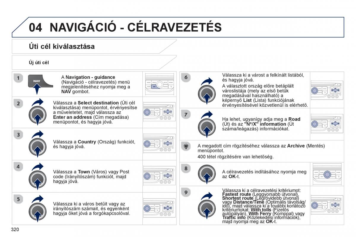 Peugeot 5008 Kezelesi utmutato / page 322