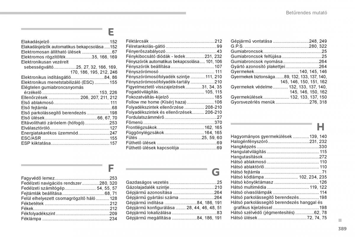 Peugeot 5008 Kezelesi utmutato / page 391