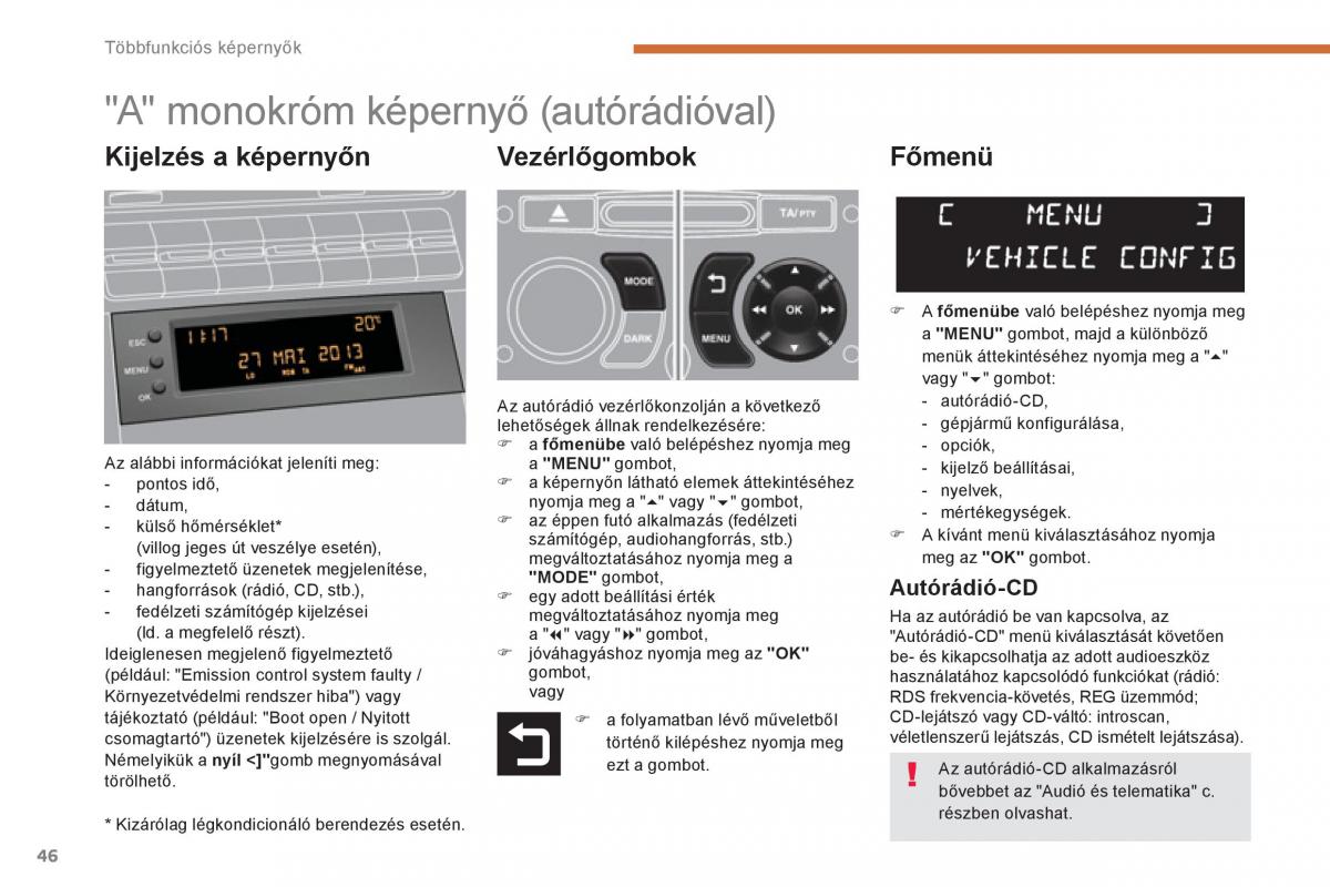 Peugeot 5008 Kezelesi utmutato / page 48