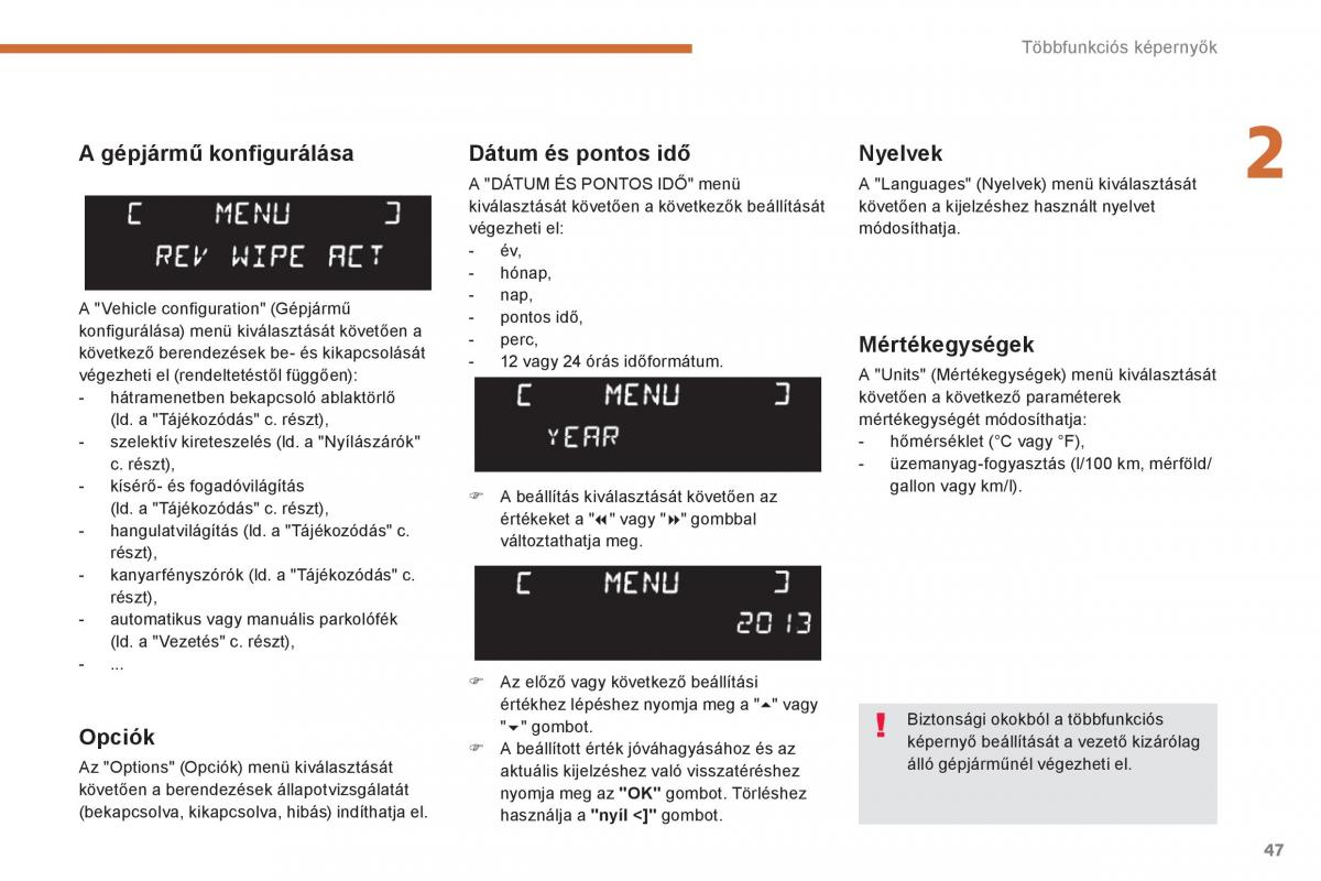 Peugeot 5008 Kezelesi utmutato / page 49