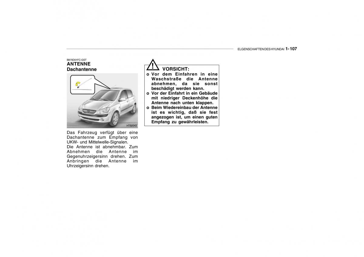 Hyundai Getz Handbuch / page 117