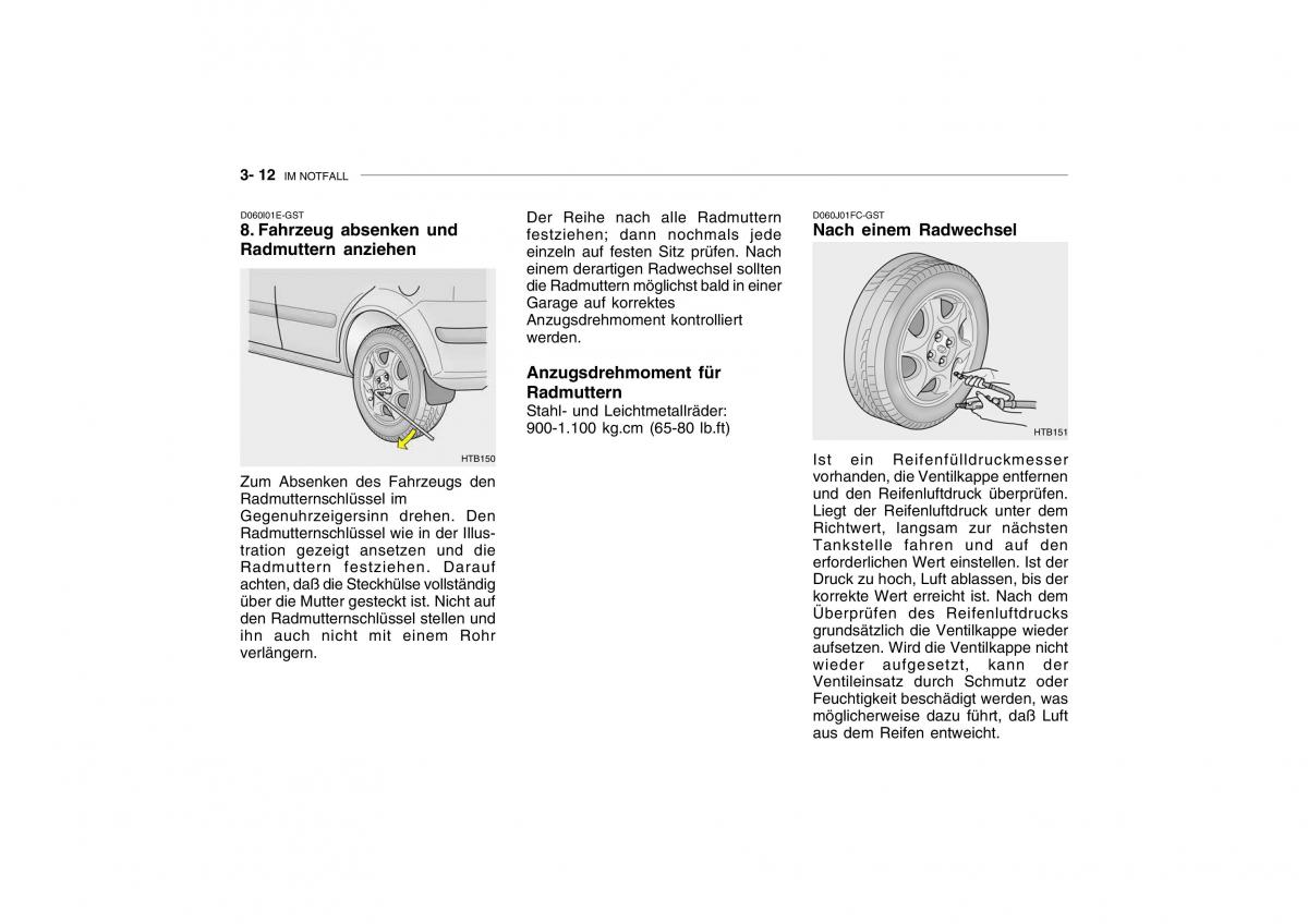 Hyundai Getz Handbuch / page 155