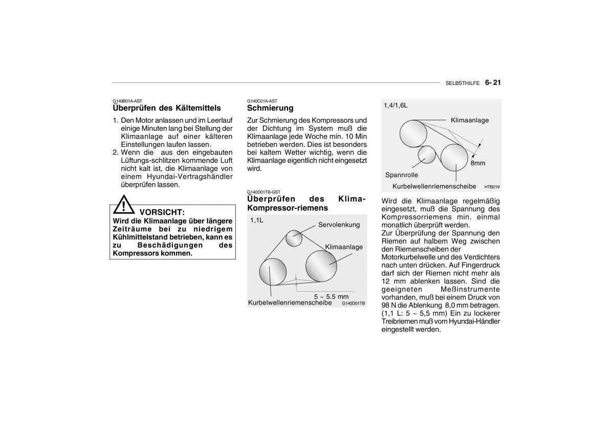 Hyundai Getz Handbuch / page 198