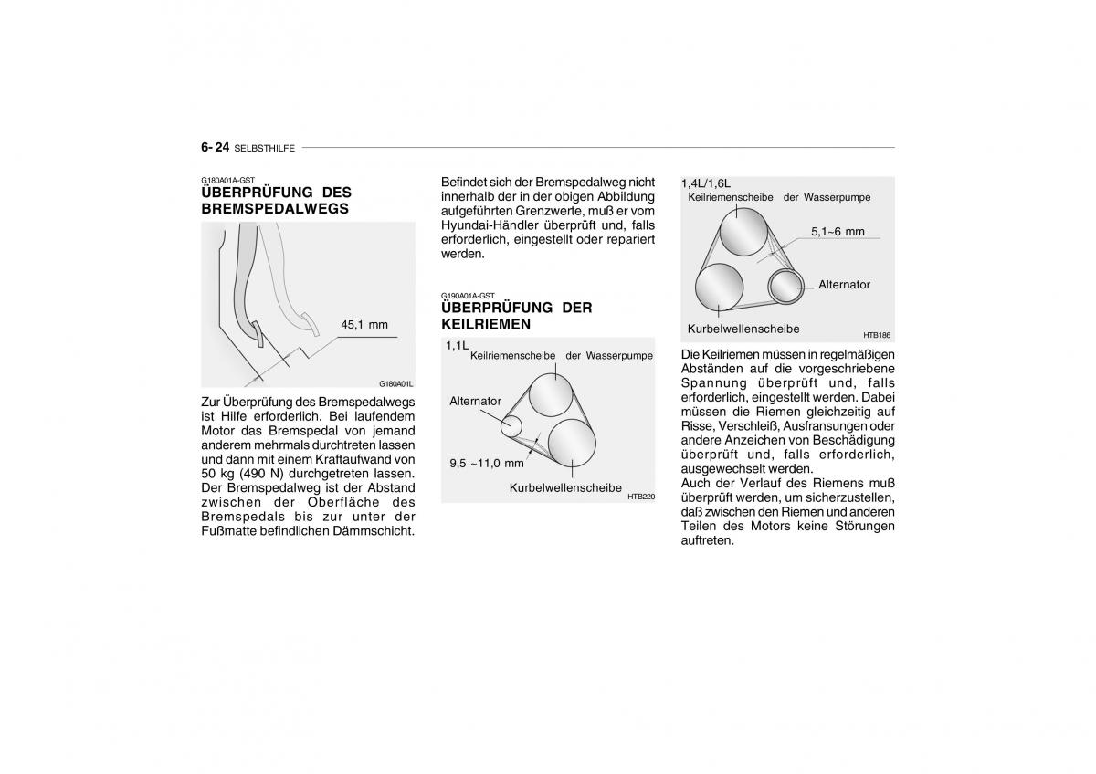 Hyundai Getz Handbuch / page 201