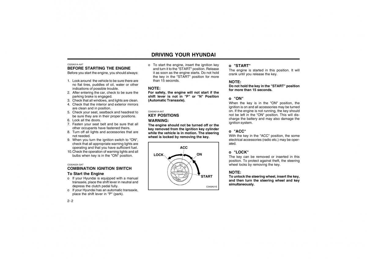 Bedienungsanleitung Hyundai Atos owners manual / page 64