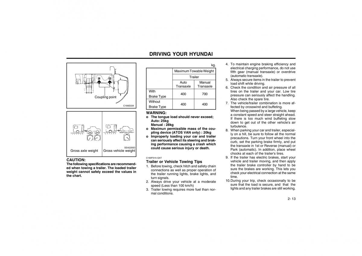 Bedienungsanleitung Hyundai Atos owners manual / page 75